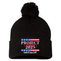 Stop Project 2025 Look It Up Y’All Anti Trump Pom Pom 12in Knit Beanie