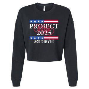 Stop Project 2025 Look It Up Y’All Anti Trump Cropped Pullover Crew