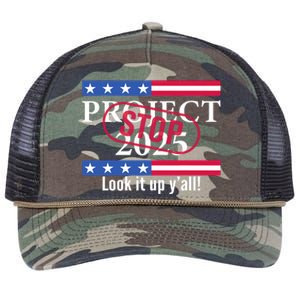 Stop Project 2025 Look It Up Y’All Anti Trump Retro Rope Trucker Hat Cap