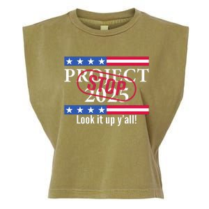 Stop Project 2025 Look It Up Y’All Anti Trump Garment-Dyed Women's Muscle Tee