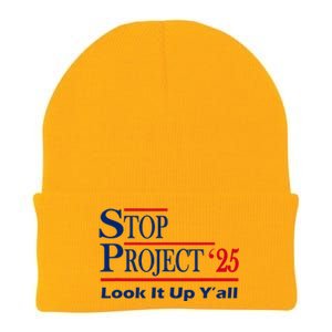 Stop Project 2025 Look It Up Y’All Funny Knit Cap Winter Beanie