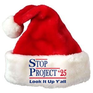 Stop Project 2025 Look It Up Y’All Funny Premium Christmas Santa Hat