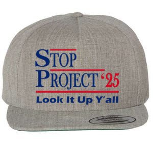 Stop Project 2025 Look It Up Y’All Funny Wool Snapback Cap