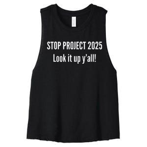 Stop Project 2025 Look It Up Y’All Women's Racerback Cropped Tank