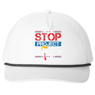 Stop Project 2025 Trumps Project Anti Trump Snapback Five-Panel Rope Hat