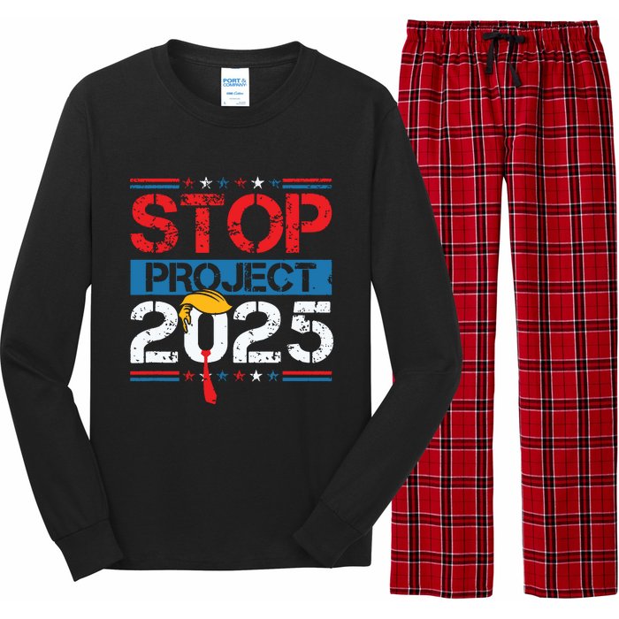 Stop Project 2025 Trumps Project Anti Trump Long Sleeve Pajama Set