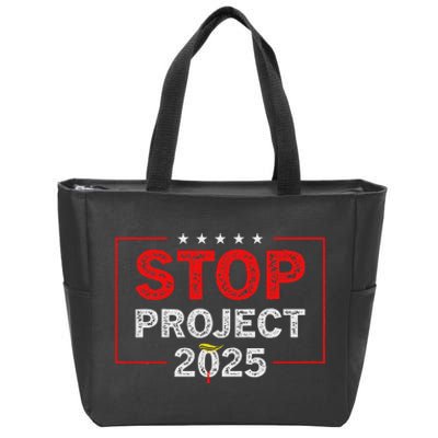 Stop Project 2025 Usa Flag Election 2024 Design Zip Tote Bag