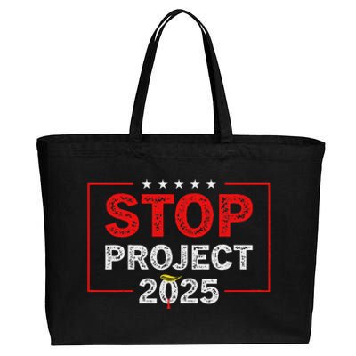 Stop Project 2025 Usa Flag Election 2024 Design Cotton Canvas Jumbo Tote