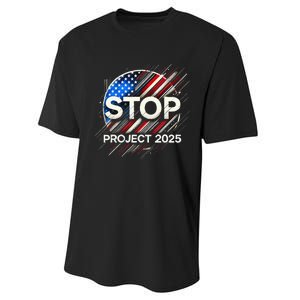 Stop Project 2025 Flag Usa Performance Sprint T-Shirt