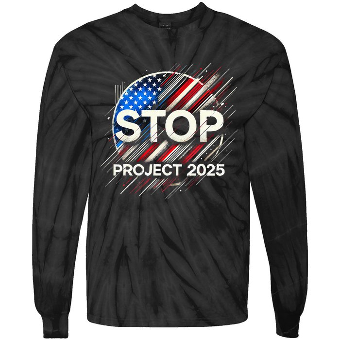 Stop Project 2025 Flag Usa Tie-Dye Long Sleeve Shirt