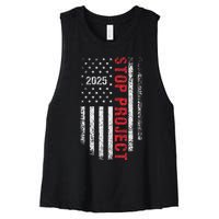 Stop Project 2025 Look It Up Bold Design Women's Racerback Cropped Tank