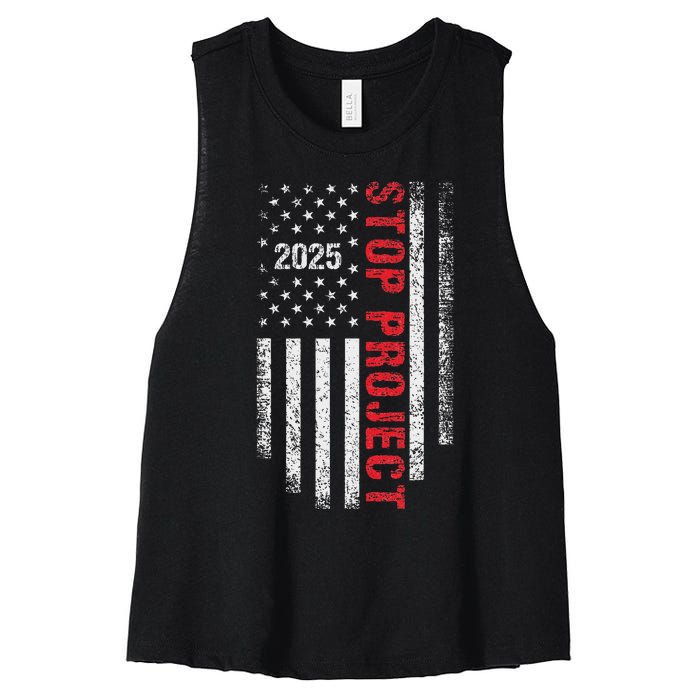 Stop Project 2025 Look It Up Bold Design Women's Racerback Cropped Tank