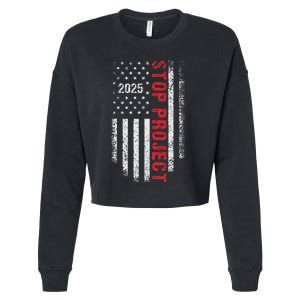 Stop Project 2025 Look It Up Bold Design Cropped Pullover Crew