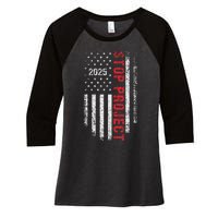 Stop Project 2025 Look It Up Bold Design Women's Tri-Blend 3/4-Sleeve Raglan Shirt