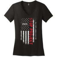 Stop Project 2025 Look It Up Bold Design Women's V-Neck T-Shirt