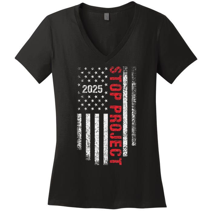 Stop Project 2025 Look It Up Bold Design Women's V-Neck T-Shirt