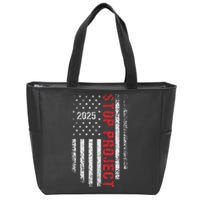 Stop Project 2025 Look It Up Bold Design Zip Tote Bag