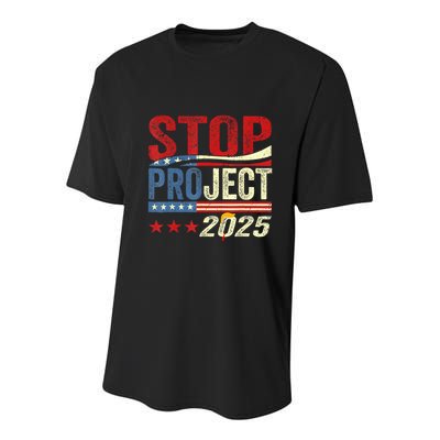 Stop Project 2025 Flag Usa Youth Performance Sprint T-Shirt