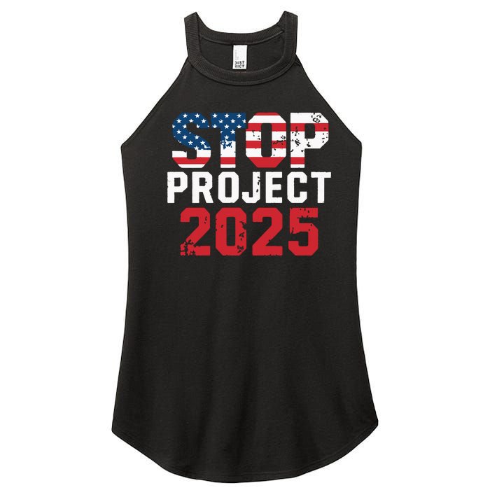 Stop Project 2025 Anti Trump Political Statement Women’s Perfect Tri Rocker Tank