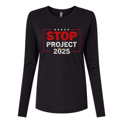 Stop Project 2025 TrumpS Project Anti Trump Womens Cotton Relaxed Long Sleeve T-Shirt