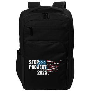 Stop Project 2025 Anti Trump American Flag Impact Tech Backpack