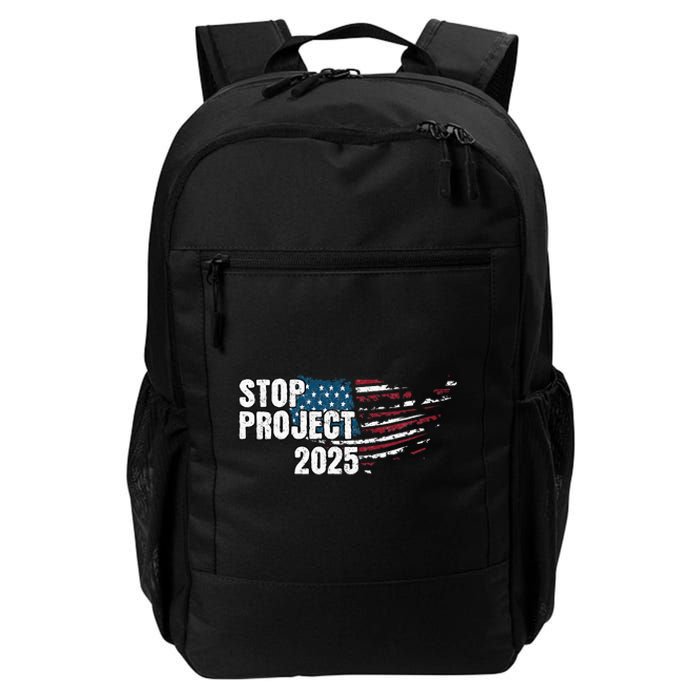 Stop Project 2025 Anti Trump American Flag Daily Commute Backpack