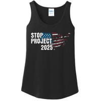 Stop Project 2025 Anti Trump American Flag Ladies Essential Tank