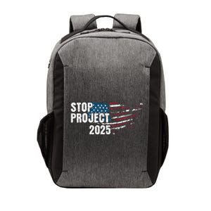 Stop Project 2025 Anti Trump American Flag Vector Backpack