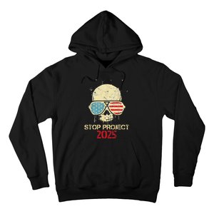 Stop Project 2025 Skull American Us Flag Hoodie