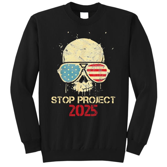 Stop Project 2025 Skull American Us Flag Sweatshirt