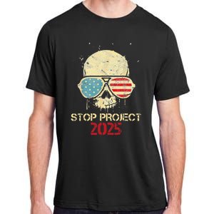 Stop Project 2025 Skull American Us Flag Adult ChromaSoft Performance T-Shirt