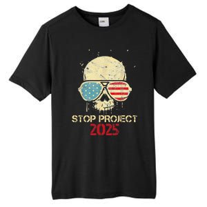 Stop Project 2025 Skull American Us Flag Tall Fusion ChromaSoft Performance T-Shirt