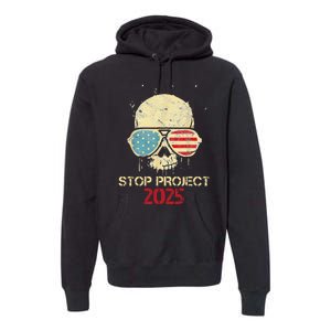 Stop Project 2025 Skull American Us Flag Premium Hoodie