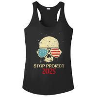 Stop Project 2025 Skull American Us Flag Ladies PosiCharge Competitor Racerback Tank