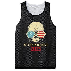 Stop Project 2025 Skull American Us Flag Mesh Reversible Basketball Jersey Tank