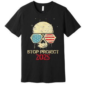 Stop Project 2025 Skull American Us Flag Premium T-Shirt