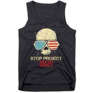 Stop Project 2025 Skull American Us Flag Tank Top