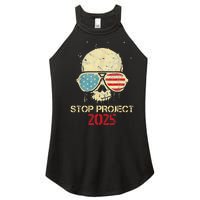 Stop Project 2025 Skull American Us Flag Women's Perfect Tri Rocker Tank