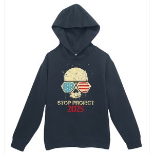 Stop Project 2025 Skull American Us Flag Urban Pullover Hoodie