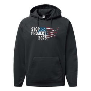 Stop Project 2025 Anti Trump Performance Fleece Hoodie