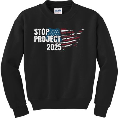 Stop Project 2025 Anti Trump Kids Sweatshirt