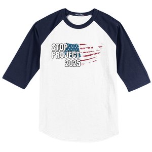 Stop Project 2025 Anti Trump Baseball Sleeve Shirt