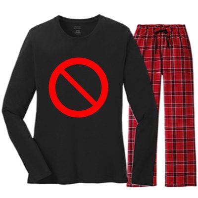 Sign Prohibited 2 Women's Long Sleeve Flannel Pajama Set 