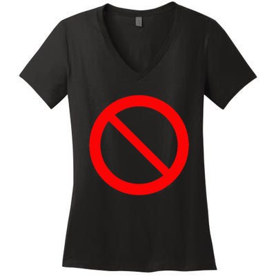 Sign Prohibited 2 Women's V-Neck T-Shirt