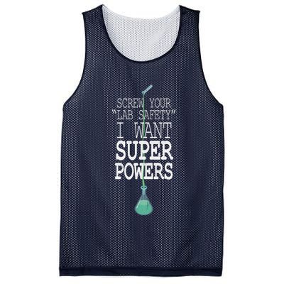Screw Your Lab Safety I Want Super Powers Mesh Reversible Basketball Jersey Tank
