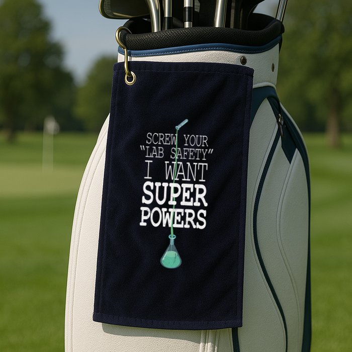 Screw Your Lab Safety I Want Super Powers Golf Towel