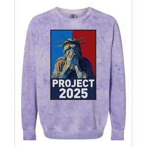 Stop Project 2025 Weeping Statue Of Liberty Protest Colorblast Crewneck Sweatshirt