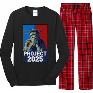 Stop Project 2025 Weeping Statue Of Liberty Protest Long Sleeve Pajama Set