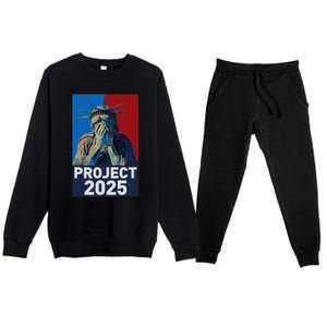 Stop Project 2025 Weeping Statue Of Liberty Protest Premium Crewneck Sweatsuit Set