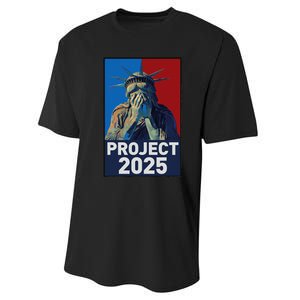 Stop Project 2025 Weeping Statue Of Liberty Protest Performance Sprint T-Shirt